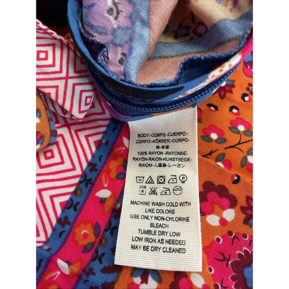 Free People Maritzah Jumpsuit Size 2 wide leg cropped BOHO Moroccan colorful - Picture 10 of 13